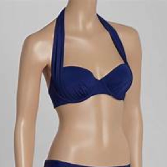 underwire halter swim top